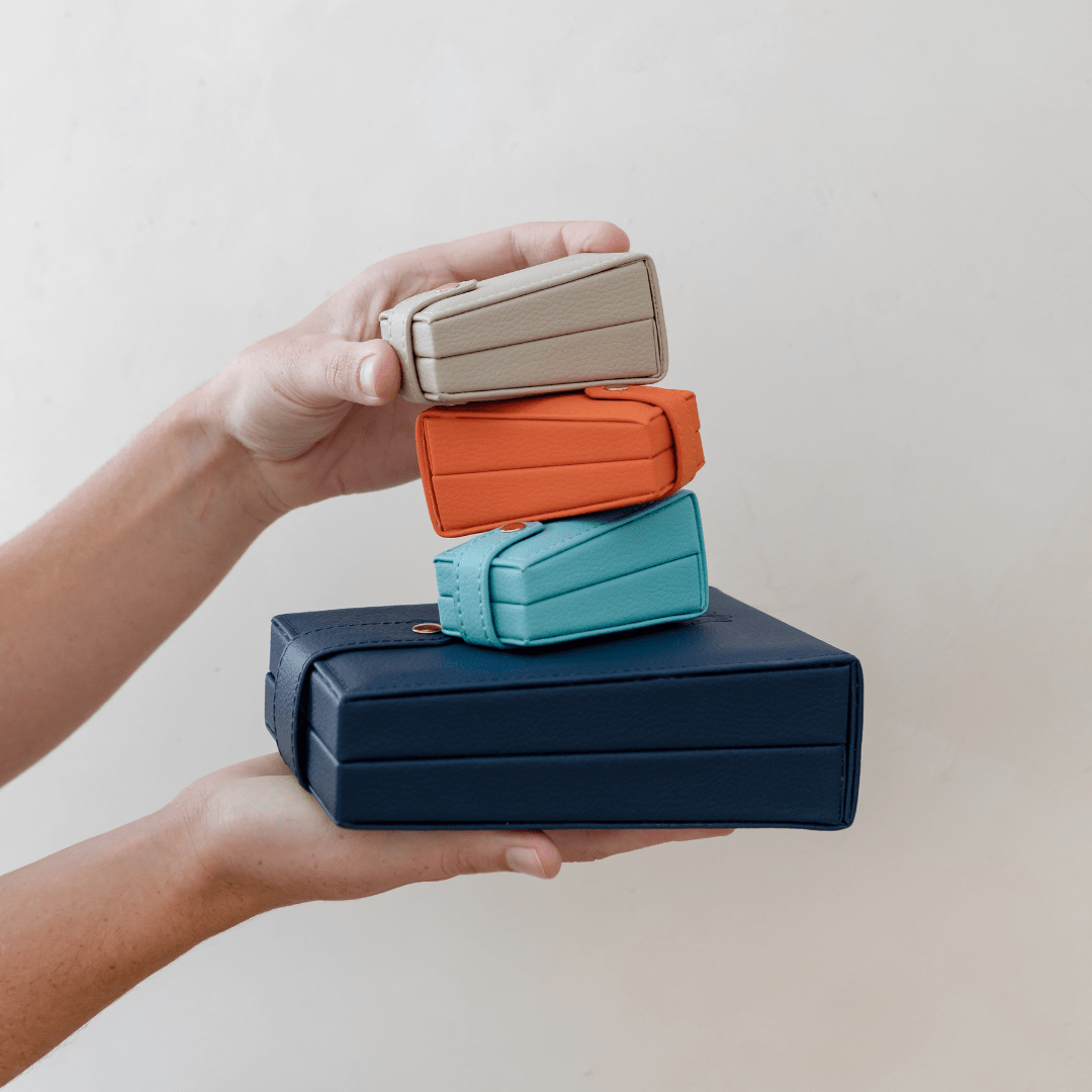 Woman holding jewellery boxes