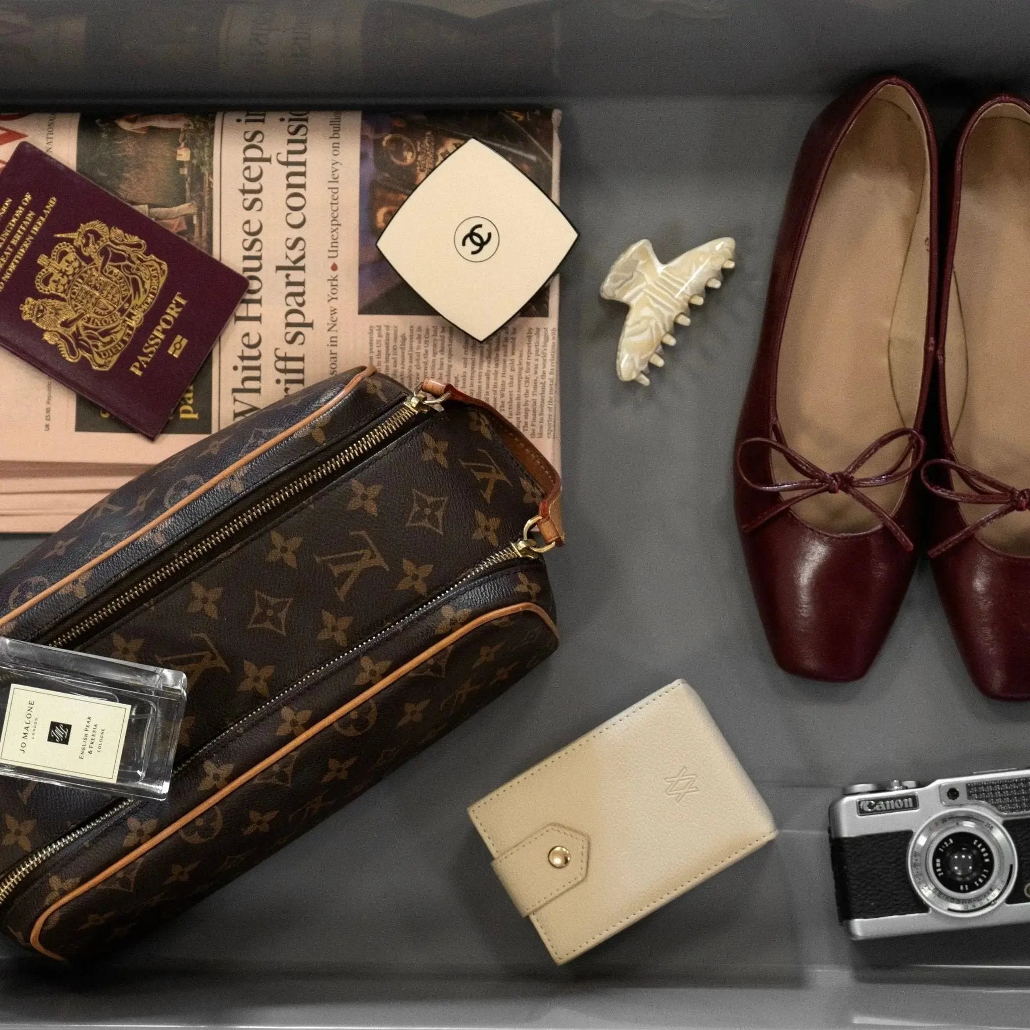 Medium Travel Jewellery Box - Stone