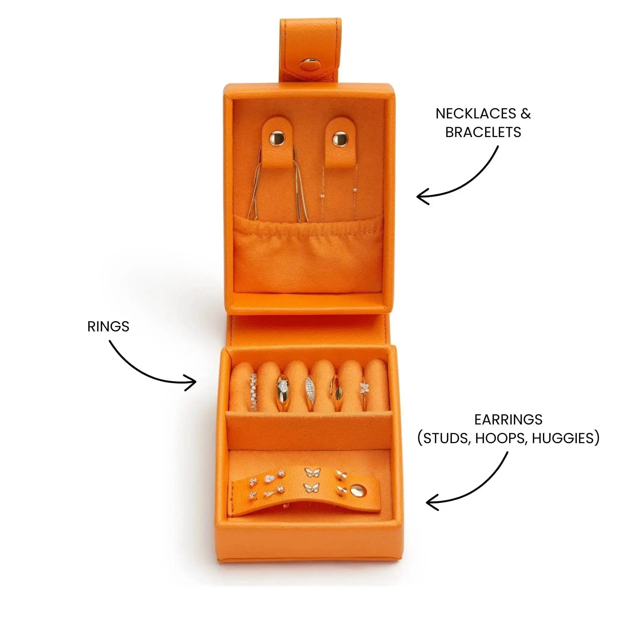 Medium Travel Jewellery Box - Orange