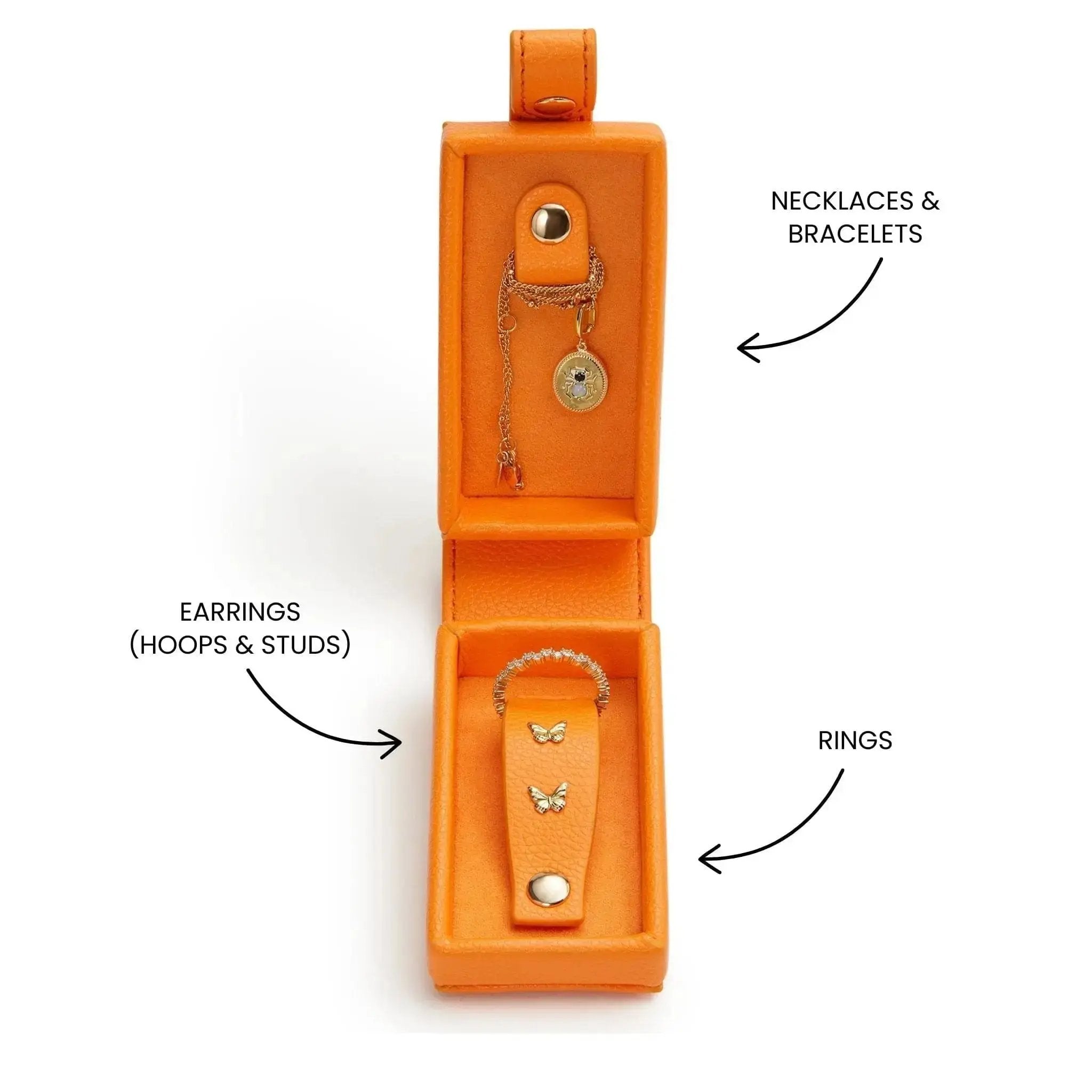 Mini Travel Jewellery Box - Orange