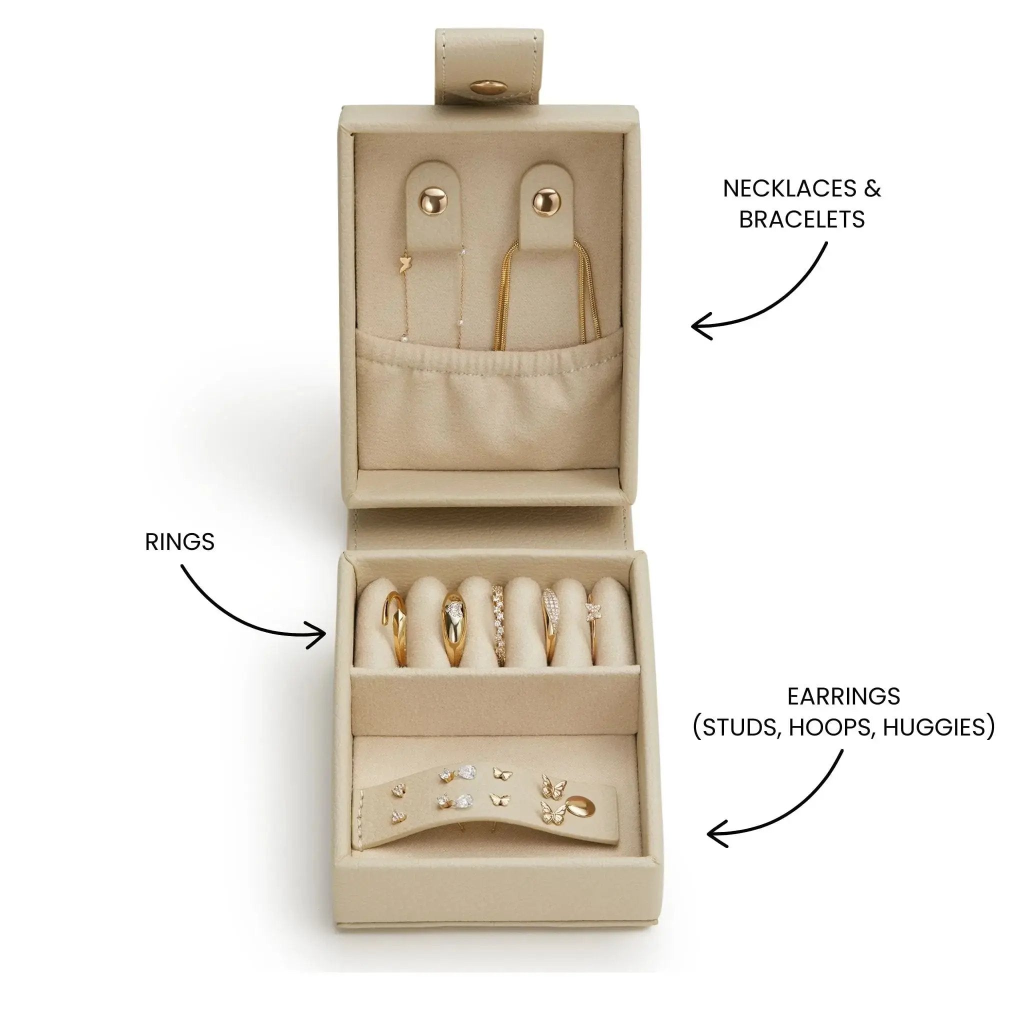 Medium Travel Jewellery Box - Stone