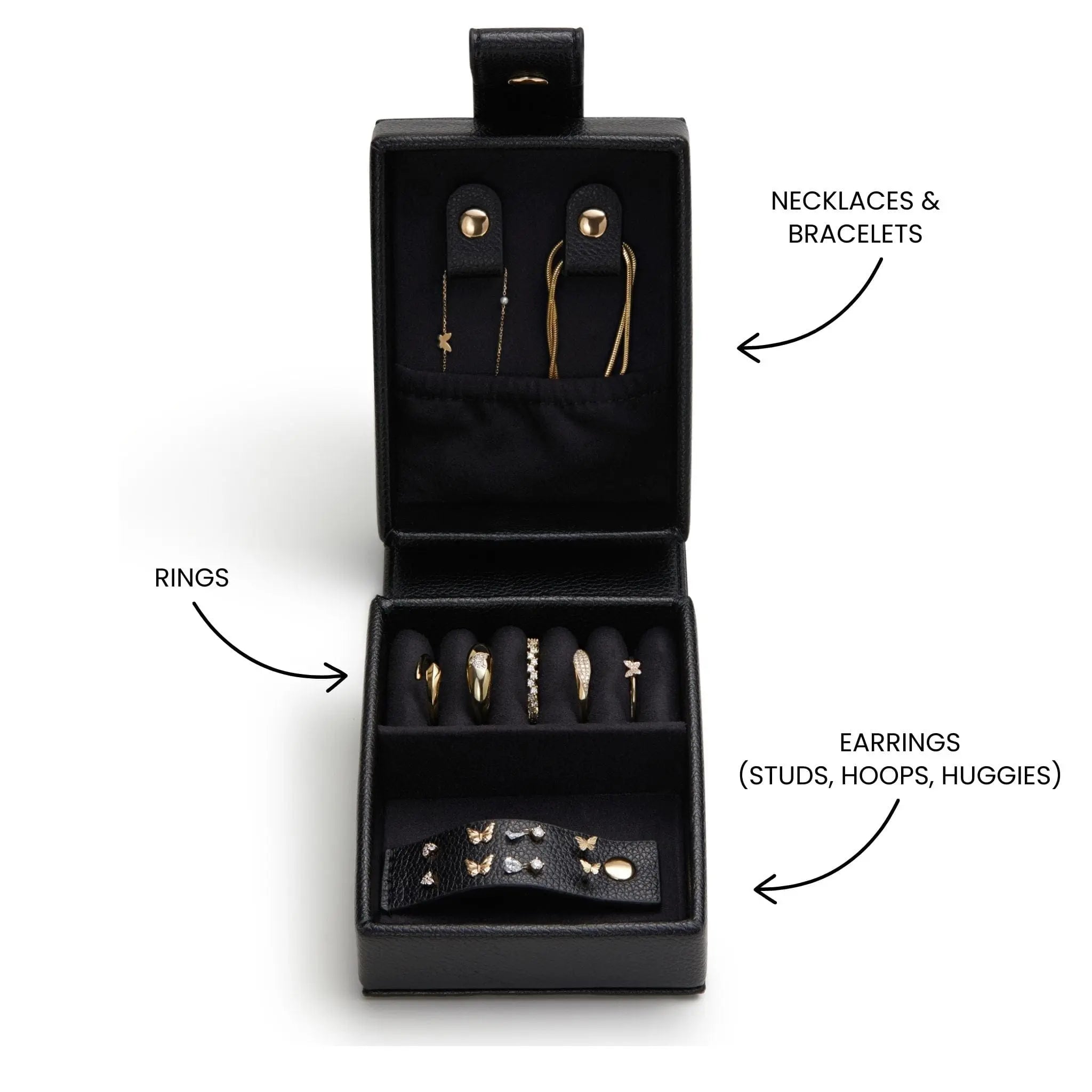 Medium Travel Jewellery Box - Black