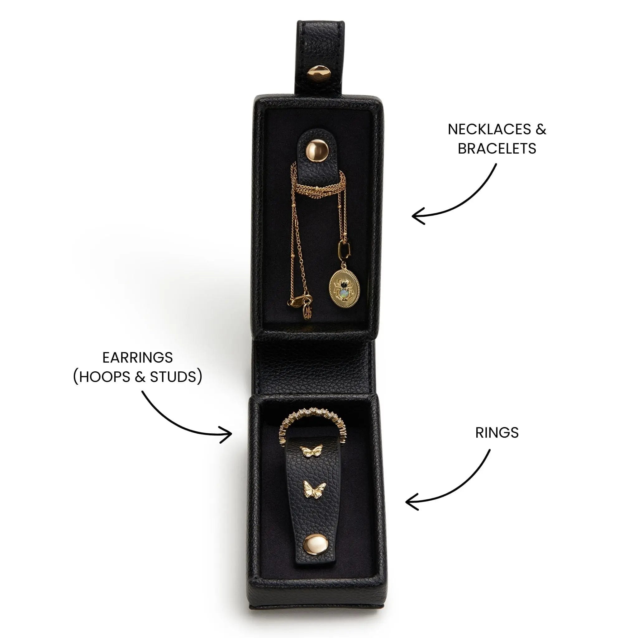 Mini Travel Jewellery Box - Black