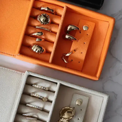 Medium Travel Jewellery Box - Orange
