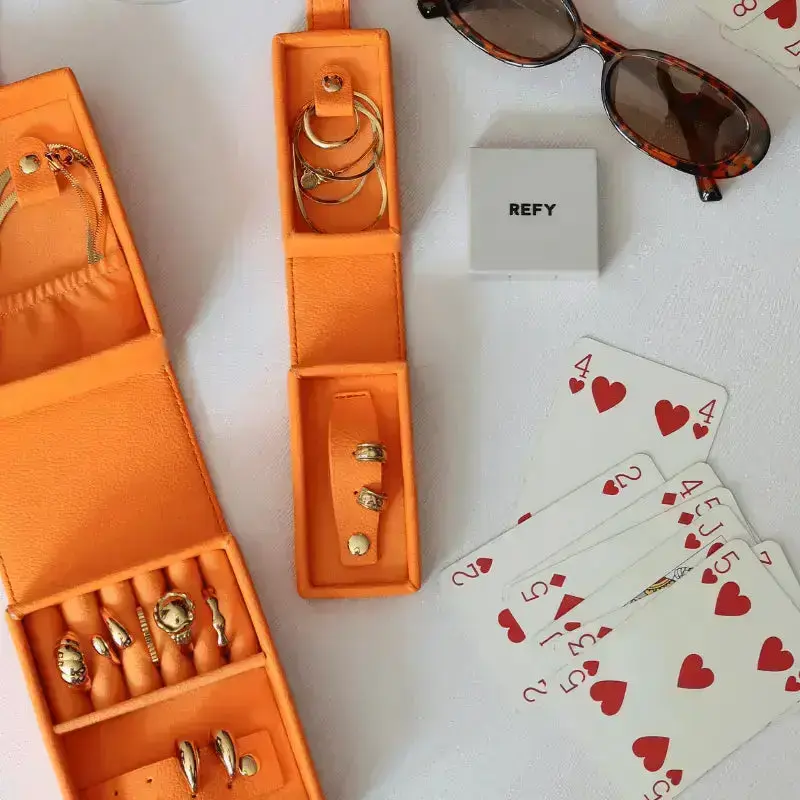 Medium Travel Jewellery Box - Orange
