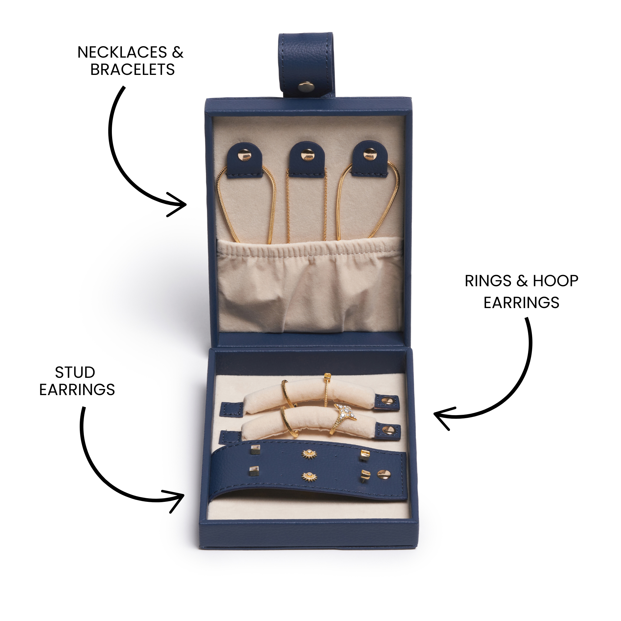Jewellery inside large jewellery box