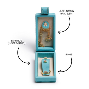 Mini Travel Jewellery Box - Aqua