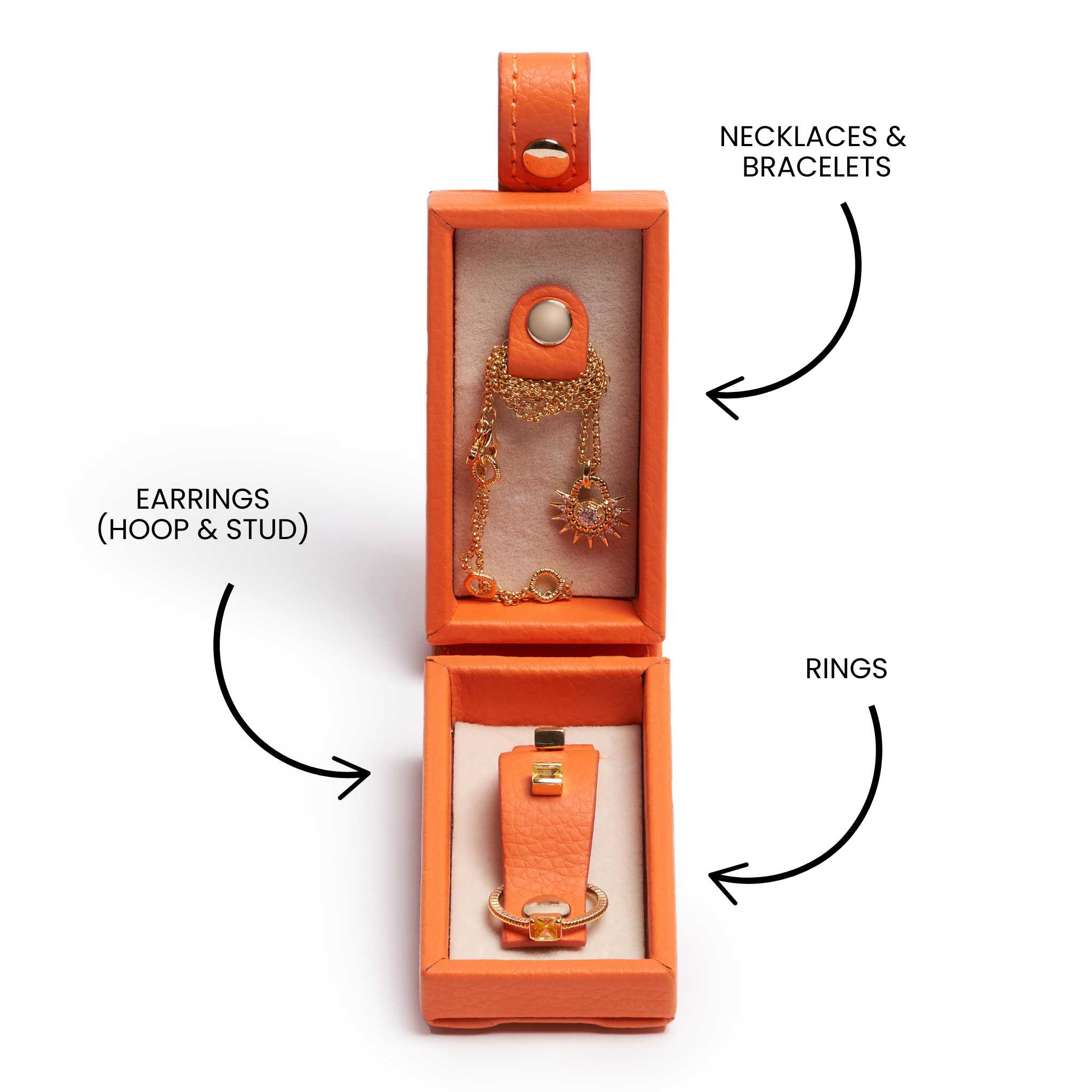 Mini Travel Jewellery Box - Orange