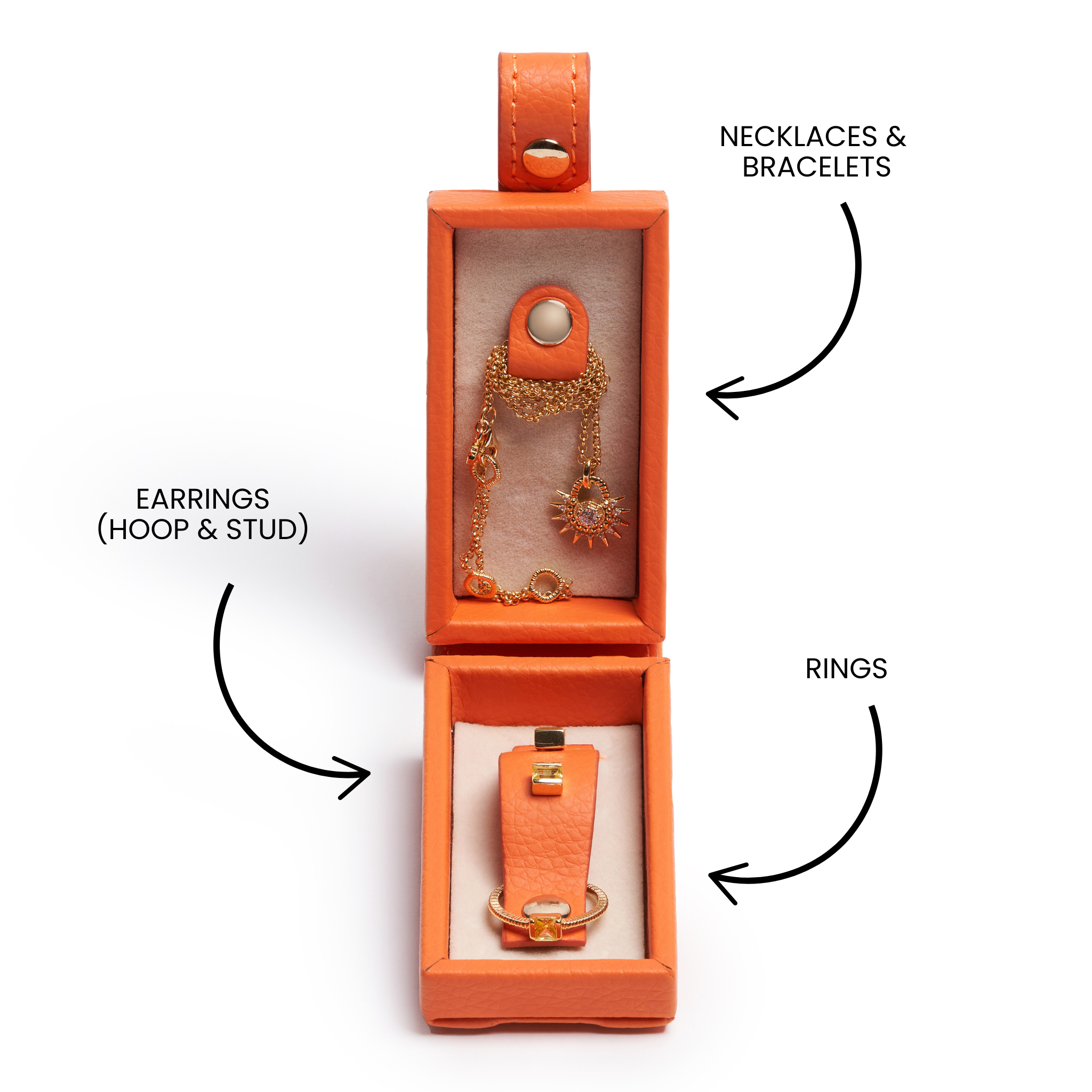 jewellery in orange jewellery box