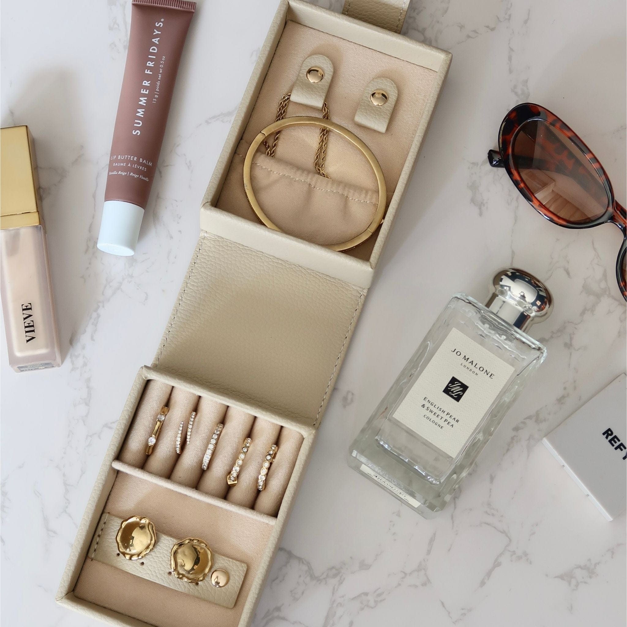 Medium Travel Jewellery Box - Stone