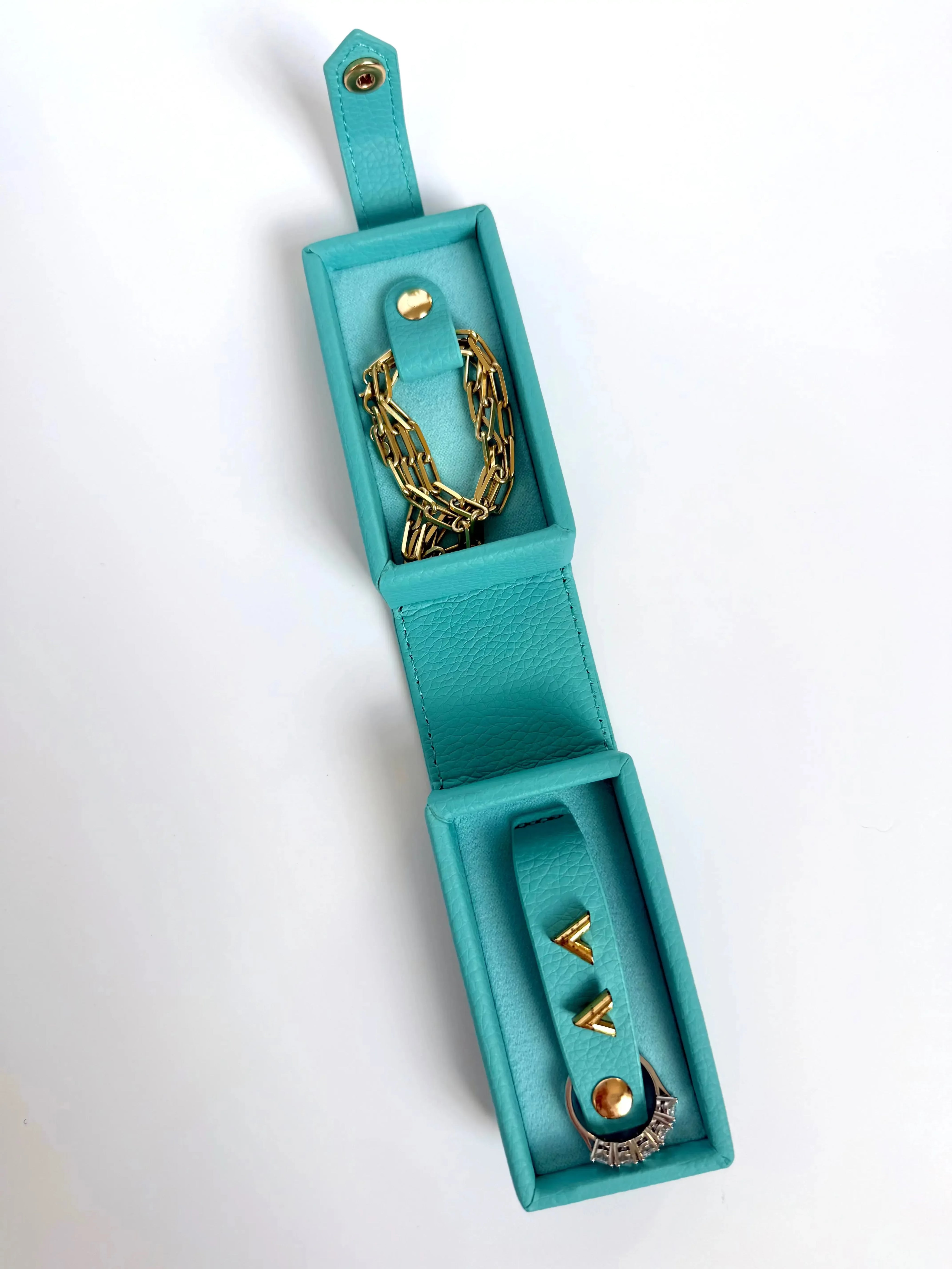 Mini Travel Jewellery Box - Aqua